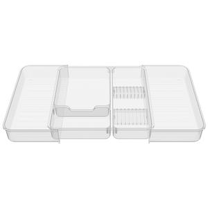 Caja organizadora de plástico transparente para cajones, caja de almacenamiento rectangular duradera para cosméticos, suministros de cocina 2005 - Product Image 1