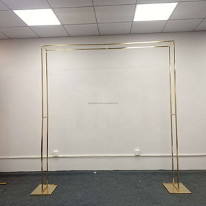 <span class=keywords><strong>Arche</strong></span> de mariage moderne en <span class=keywords><strong>fer</strong></span> <span class=keywords><strong>forgé</strong></span>, écran à double tige carrée, décoration de fond florale pour cérémonie extérieure - Product Image 3