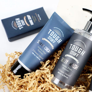 Kit de soins corporels de marque privée dans un panier en fil métallique pour le rasage du corps et la main rafraîchissante odeur de boisé coffret cadeau de bain naturel pour homme - Product Image 2