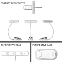 Nouvelle lampe de bureau LED à clipser pour la lecture de livres, de partitions et de musique - Lampe de nuit pour salon, batterie au lithium, CRI élevé 80-89