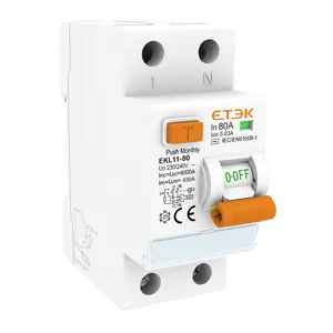 ETEK best rccb per uso domestico EKL11-80 interruttore differenziale AC,A,S tipo 16-80amp rccb mcb