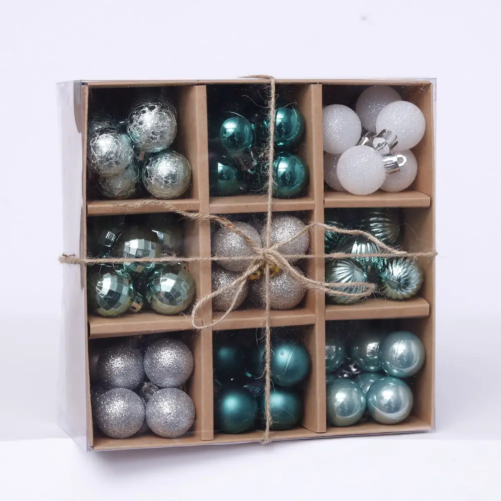 99 pièces 3CM boule d'ornement de noël Incassable Décoratif Suspendus Boules Ensemble