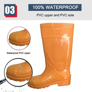 Bottes de sécurité CE montantes pour homme, <span class=keywords><strong>orange</strong></span>, antidérapantes, résistantes aux produits chimiques et aux huiles, antistatiques, avec embout et plaque intermédiaire en acier - Product Image 4