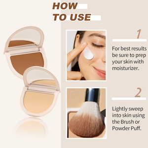 Oem Talc miễn phí Trọng lượng nhẹ nhỏ gọn ép bột nền tảng biểu tượng tùy chỉnh làm mờ khoáng mặt trang điểm Bột nền tảng - Product Image 5