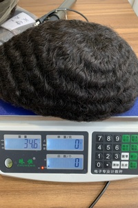 Prothèse capillaire H361 Afro pour <span class=keywords><strong>homme</strong></span> noir, densité légère 70%, système de remplacement en <span class=keywords><strong>cheveux</strong></span> humains, base entièrement en dentelle 8x10, expédition immédiate - Product Image 4