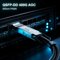 Kabel Optik Aktif Pusat Data 100G 400G 800G QSFP DD ke QSFP DD AOC Kecepatan Transmisi Tinggi untuk Switch Jaringan
