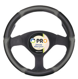 Housse de volant en PVC style sport avec ligne grise, ajustement universel pour l'intérieur de la voiture, vente en gros B2B - Product Image 1