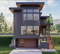 Luxe et élégant Préfabriqué Grande Villa 2 étages 3 chambres Maison de style moderne Pour un terrain en pente