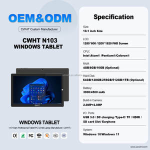 Tablet <span class=keywords><strong>2</strong></span> en 1 con Buen Precio, Portátil de 10 Pulgadas, OEM, Windows, Celeron J3455/J4125, Tablet PC con Windows 11, Pantalla Táctil para Negocios - Product Image 3