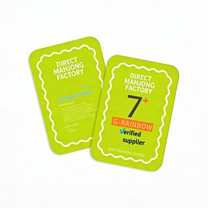 Mélangeur de tuiles de mahjong personnalisé, couleur bleu paon, en plastique, avec <span class=keywords><strong>règles</strong></span> <span class=keywords><strong>et</strong></span> conseils imprimés sur 2 faces - Product Image 2