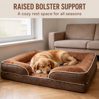 Lit orthopédique respirant pour chien, imperméable, lavable, avec coussin rebondissant, pour grands chiens, intérieur/extérieur, avec housse amovible