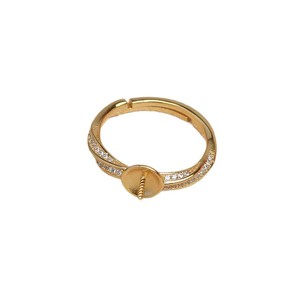 Wenchi S925 Silver Open <b>Ring</b> Empty Holder DIY Accessories Pearl 8-10mm Fried Dough Twists Tool China Model 16668 - Product Image 5