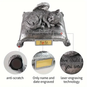 Customizable Resin <strong>Cat</strong> <strong>Memorial</strong> Ornament Angelic Irregular Shape Hand-painted Design Pet Remembrance Indoor Decorative Memory - Product Image 6