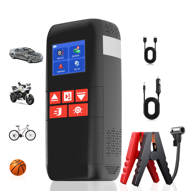 KONNWEI SA500 New Arrival Jump Starter for 12 V Car Power Bank Flashlight Tire Inlfator All in One Battery