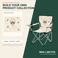 Chaise d'extérieur robuste pliable avec accoudoirs, porte-gobelet et motif logo personnalisé pour le camping familial (vente en gros)
