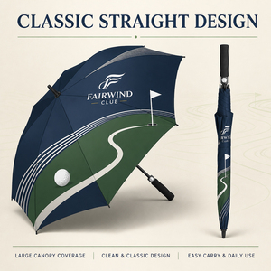 Parapluie de golf automatique coupe-vent, parapluies personnalisés avec logo, vente en gros pour la pluie et les sports de plein air - Product Image 2