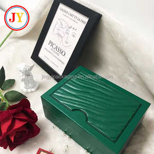 R-logo Groene PU Horloge Verpakkingsdoos Luxe Merk Cadeau Topversie Horlogekoffer Met Accessoires Certificaten en Tassen - Product Image 5