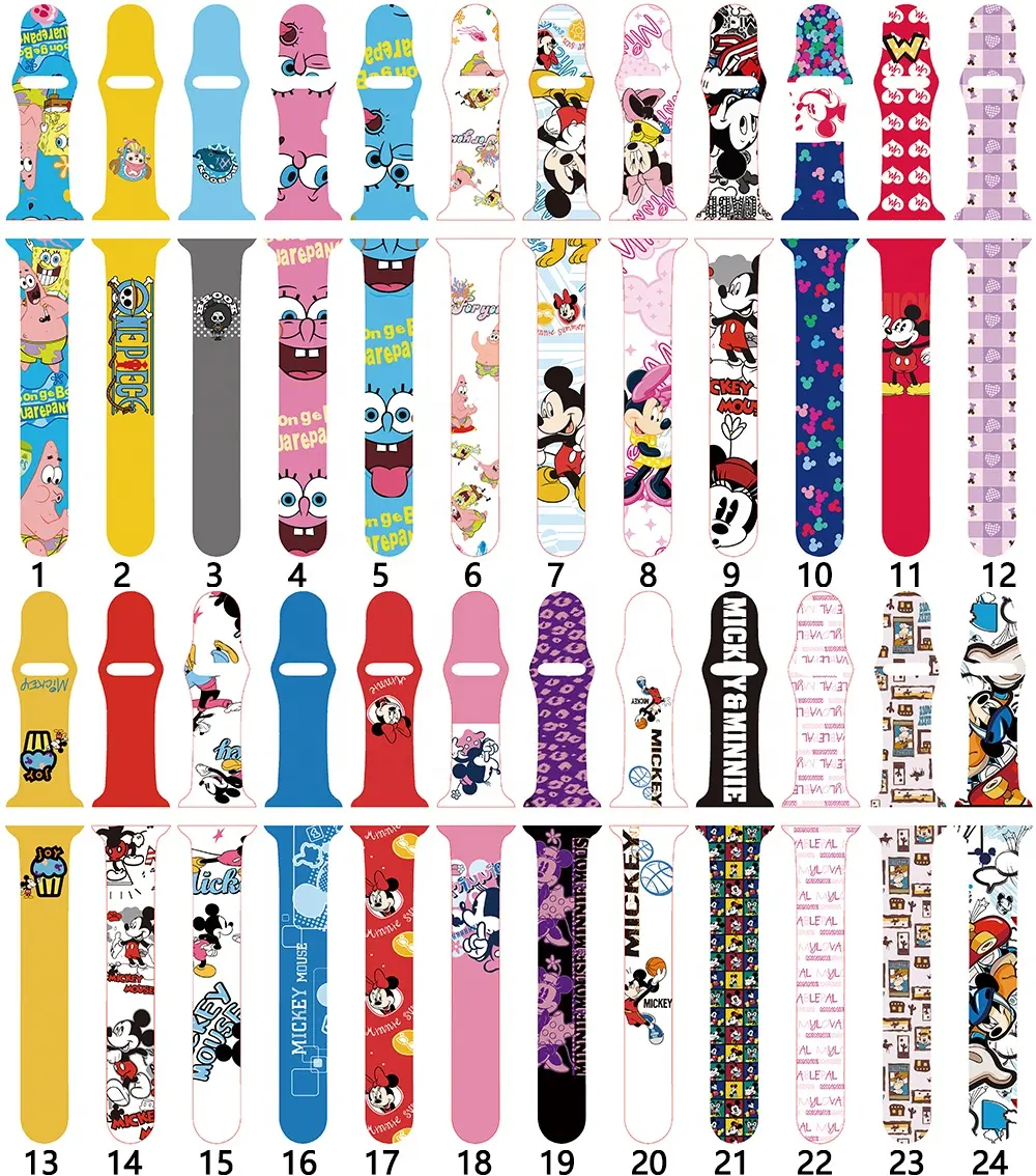 Tschick Cartoon Mouse Animation Character Printing Watch Strap for AppleWatch Strap iWatch7/6/ 5 3 Replacement Watch Bands Gifts