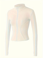 Tocreative Support personnalisé à manches longues Yoga course veste de sport-doux moyen Stretch Polyester femmes col rond haut