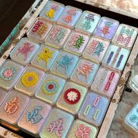 Jeu de Mahjong américain, 160 tuiles en acrylique diamant et perle, avec jokers, fleurs, vents et dragons, pour les jeux de société en famille