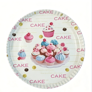 Bandeja de Postres de Melamina de 30 cm, Colorida, para Fiestas de Cumpleaños al Aire Libre, para Pasteles, Galletas, Frutas, <span class=keywords><strong>con</strong></span> Base Alta - Product Image 2
