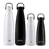 Termo al vacío de acero inoxidable 18/8 para viaje, botella de agua de grado alimenticio para deportes al aire libre, doble pared