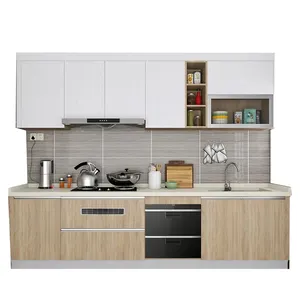 RTA konut mutfak mobilyası kahverengi kumlu fabrika özelleştirilmiş mutfak dolapları Morden avrupa HDF MDF katı ahşap mutfak üniteleri