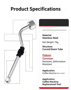 Repuesto de Varilla de Vapor para Café de Acero Inoxidable, Compatible con Máquinas de Espresso <span class=keywords><strong>Delonghi</strong></span>, Tubo de Vapor para Espumar Leche - Product Image 5