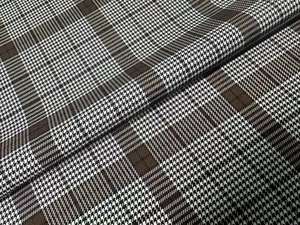 库存色织涤纶氨纶千鸟格斜纹面料弹力编织男式女裤男童女裤 - Product Image 4