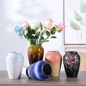 Vase en céramique au design moderne et vintage pour salon, idéal pour fleurs séchées, fraîches ou hydroponiques - Product Image 1