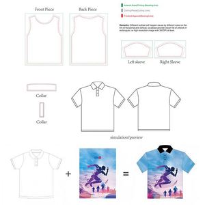Camisas Deportivas de Manga Corta con Botones para Hombre, Sublimadas, Uniformes de Club, Impresión Personalizada, Antiarrugas, Transpirables, Cómodas, para Golf - Product Image 6