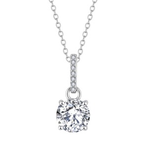 Collier pendentif en argent sterling 925 avec zircone cubique, chaîne classique pour fiançailles, bijoux pour femmes, cadeau de fête ou de mariage - Product Image 1
