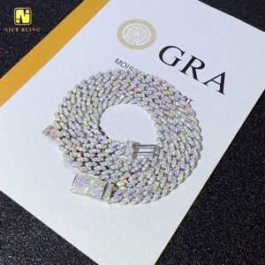 Collar de eslabones cubanos de moissanita de tamaño pequeño, probador de diamantes de una fila de 6mm, Plata de Ley 925, joyería para hombres y <span class=keywords><strong>mujeres</strong></span>, cadenas heladas - Product Image 4