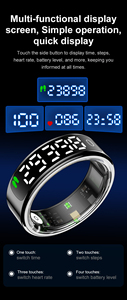 Vente chaude Fitness Smart Ring BT Wearable Health Tracker avec sommeil fréquence cardiaque moniteur d'oxygène sanguin Compatible IOS boîtier en acier - Product Image 2