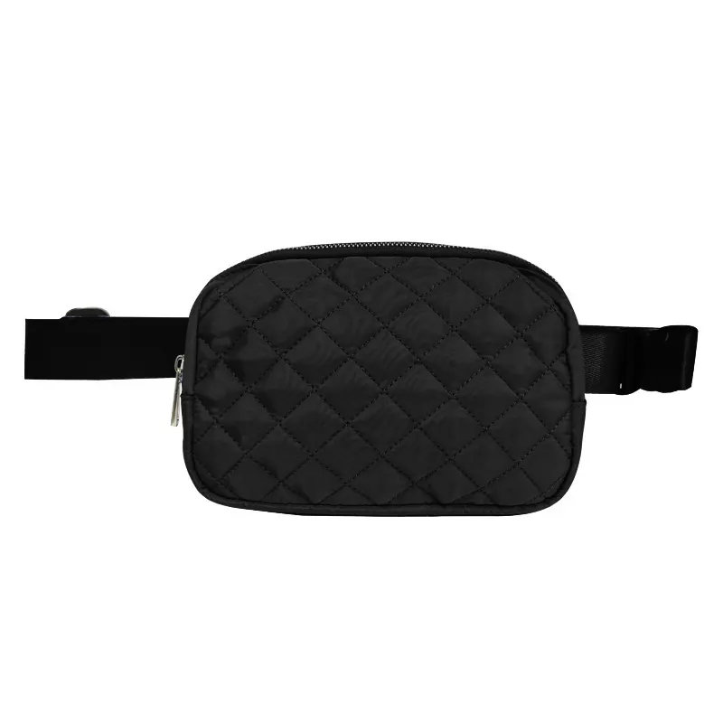 Wholesale Custom Black Simple Blank Canvas Men Messenger Bag Sling Crossbody Bags Sports Fashion Women's Men Messenger Waist Bag