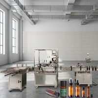Machine de remplissage, de bouchage et d'étiquetage de flacons en verre liquide CE 1000-2000 bph, machine de remplissage et de bouchage de compte-gouttes pour huiles essentielles 10 ml