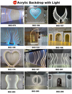 ฉากหลังตกแต่งเวทีโค้งสีชมพูเรียบหรูหราฉากหลังแต่งงานทำจากพีวีซี3D - Product Image 6