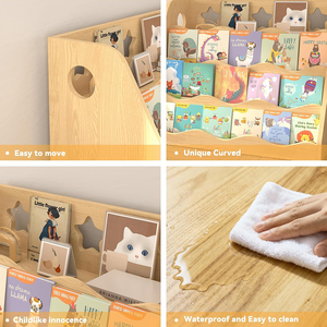 Étagère à livres à motif festonné, étagère à livres Montessori pour enfants, bibliothèque pour tout-petits, organisateur pour la crèche - Product Image 4