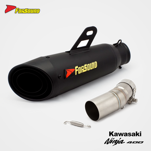 Pot d'échappement rectangulaire en fibre de carbone véritable noir intégral pour Kawasaki <span class=keywords><strong>Ninja</strong></span> <span class=keywords><strong>400</strong></span> <span class=keywords><strong>Z400</strong></span>, prix de gros usine Forsound - Product Image 2
