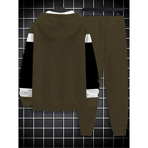 2pcs người đàn ông của thời trang dạo phố trùm đầu sweatsuit Set <span class=keywords><strong>Polyester</strong></span> vải dệt kim thường xuyên phù hợp với thiết kế in cho áo và quần - Product Image 4