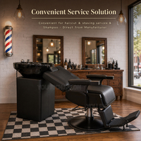 Nouveau fauteuil de barbier hydraulique entièrement noir avec repose-pieds rabattable et structure en acier robuste, couleur personnalisée pour salon de coiffure