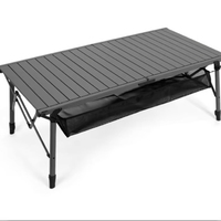 Table pliante en alliage d'aluminium pour le camping et les pique-niques en plein air, table enroulable réglable