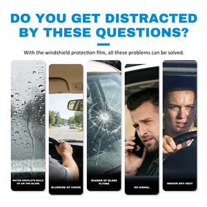 Film de protection <span class=keywords><strong>anti</strong></span>-UV et <span class=keywords><strong>anti</strong></span>-explosion pour pare-brise de <span class=keywords><strong>voiture</strong></span>, protecteur de vitre avant avec film de verre automobile HD transparent - Product Image 2