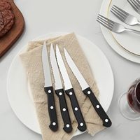 Scherpe drievoudig geniete roestvrijstalen steakmessen voor bruiloften, moderne barbecues & het snijden van steak