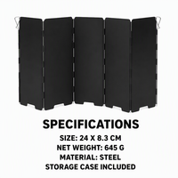 Paravent portable et pliable pour réchaud à gaz de camping, ensemble de 10 pièces ; Protection contre le vent pour le camping