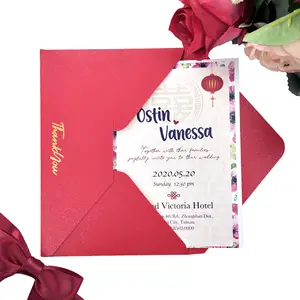 格安価格カスタム印刷ブランク封筒付き日付招待カードを保存結婚式招待パーティーの好意