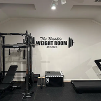 Vinilo Adhesivo Removible Negro Mate para Decoración de Paredes de Gimnasio, Adhesivo con Frases Inspiradoras de Fitness