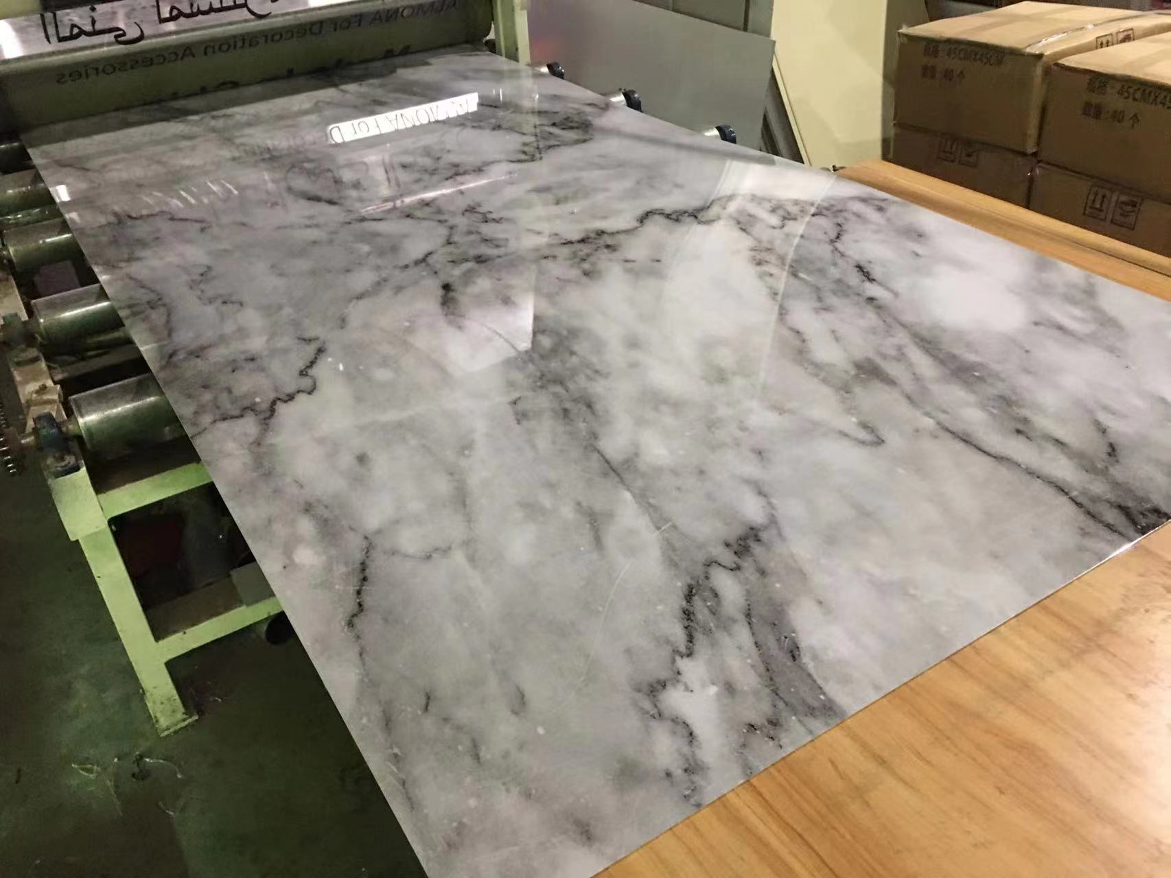 High Glossy PVC Marble Sheet 1220x2900mm Plastic Flexible Wall Decorative Board