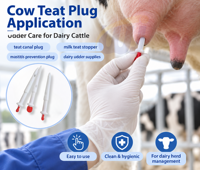 WANJIA 4,5 cm PE Plug de traitement de la mastite bovine, infuseur de tétine vétérinaire, dilatateur de tétine pour ferme laitière