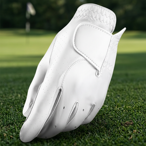 Guante de Golf Blanco de Cuero Genuino Ligero para Mano Derecha con Cierre de Velcro Antideslizante para Deportes y Gimnasio para Mujer - Product Image 3